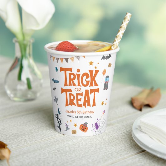 Cute Trick or treat Halloween 5e verjaardag Papieren Bekers (Insitu)