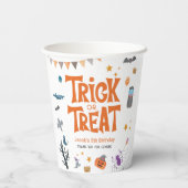Cute Trick or treat Halloween 5e verjaardag Papieren Bekers (Achterkant)