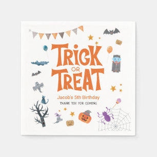 Cute Trick or treat Halloween 5e verjaardag Servet