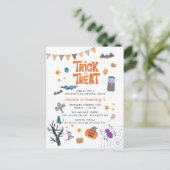 Cute Trick or treat Halloween 5e verjaardag Uitnodiging Briefkaart (Staand voorkant)
