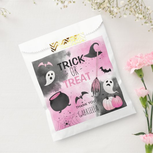 Cute Trick or treat Halloween Birthday Party Favor Bedankzakje (Gezegeld)