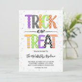 Cute Trick or treat Halloween Costume Party Kaart (Staand voorkant)