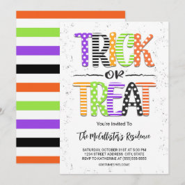 Cute Trick or treat Halloween Costume Party Kaart