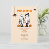 Cute Trick or treat Halloween Party Kaart (Staand voorkant)