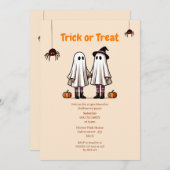 Cute Trick or treat Halloween Party Kaart (Voorkant / Achterkant)