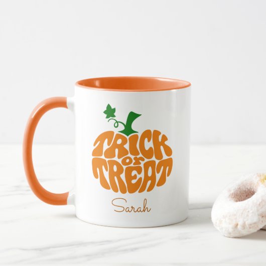 Cute Trick or treat Halloween Pumpkin Mok (Met donut)