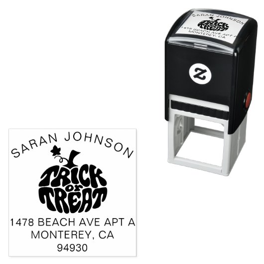 Cute Trick or treat Halloween Pumpkin Zelfinktende Stempel (In situ)