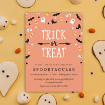 Cute Trick or treat Kinder Halloween Party nodigt 