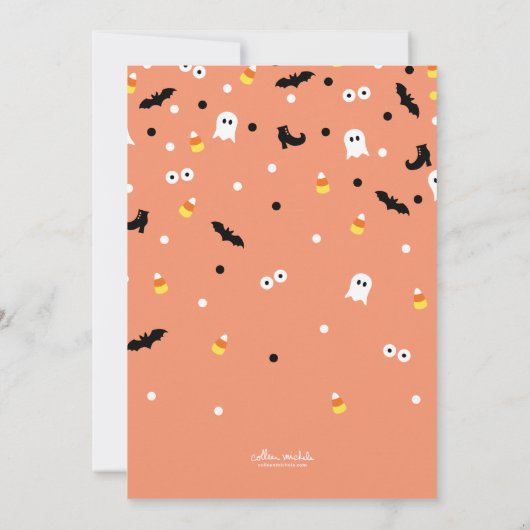 Cute Trick or treat Kinder Halloween Party nodigt  Kaart (Achterkant)