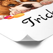 Cute Trick or treat Snoep Dog | Halloween Poster (Hoek)