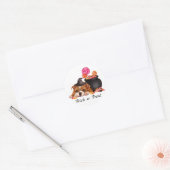 Cute Trick or treat Snoep Dog | Halloween Ronde Sticker (Envelop)