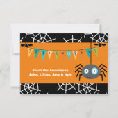 Cute Trick or treat Spider Halloween Flat Kaart (Achterkant)