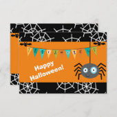 Cute Trick or treat Spider Halloween Flat Kaart (Voorkant / Achterkant)