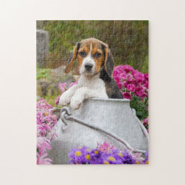 Cute Tricolor Beagle Dog Puppy Churn - Game Jigzaa Legpuzzel