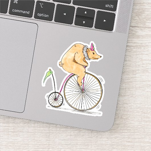 Cute Tricycle Beer Sticker (Detail)
