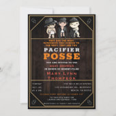 Cute Triplets Pacifier Posse Wild West Baby shower Kaart (Voorkant)