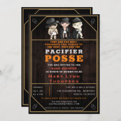 Cute Triplets Pacifier Posse Wild West Baby shower Kaart (Voorkant / Achterkant)