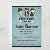 Cute Triplets Pacifier Westerne Baby shower Kaart (Voorkant)