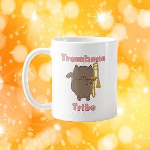 Cute Trombone Kat Illustratie Trombone Stam Koffiemok