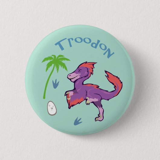 Cute Troodon Ronde Button 5,7 Cm (Voorkant)