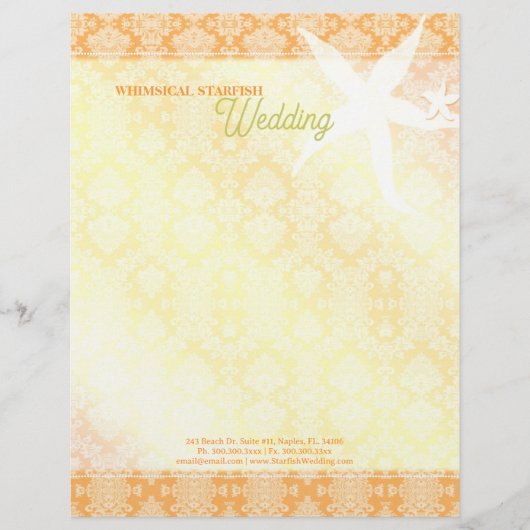 Cute Tropcial Starfish Massage Spa Business Gepersonaliseerd Briefhoofd (Voorkant)