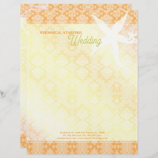 Cute Tropcial Starfish Massage Spa Business Gepersonaliseerd Briefhoofd (Voorkant / Achterkant)