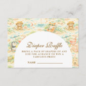 Cute Tropical Animal Party Diapper Raffle Informatiekaartje (Voorkant)