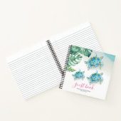 Cute Tropical Baby shower Guest Book Zee Turtle Notitieboek (Binnen)