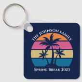 Cute Tropical Beach Custom Blue Beach Two Sided Sleutelhanger (Voorkant)