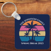 Cute Tropical Beach Custom Blue Beach Two Sided Sleutelhanger (Voorkant)