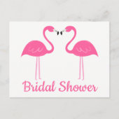 Cute Tropical Beach Pink Flamingo Vrijgezellenfees Uitnodiging Briefkaart (Voorkant)