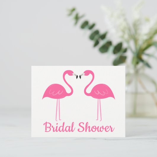 Cute Tropical Beach Pink Flamingo Vrijgezellenfees Uitnodiging Briefkaart (Staand voorkant)