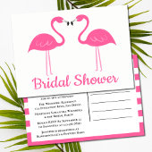 Cute Tropical Beach Pink Flamingo Vrijgezellenfees Uitnodiging Briefkaart
