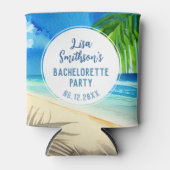 Cute Tropical Beach Waterverf Custom Bachelorette Blikjeskoeler (Voorkant)