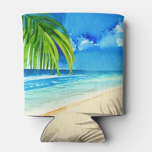 Cute Tropical Beach Waterverf Custom Bachelorette Blikjeskoeler (Achterkant)