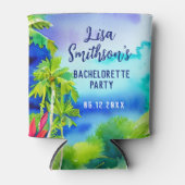 Cute Tropical Beach Waterverf Custom Bachelorette Blikjeskoeler (Voorkant)