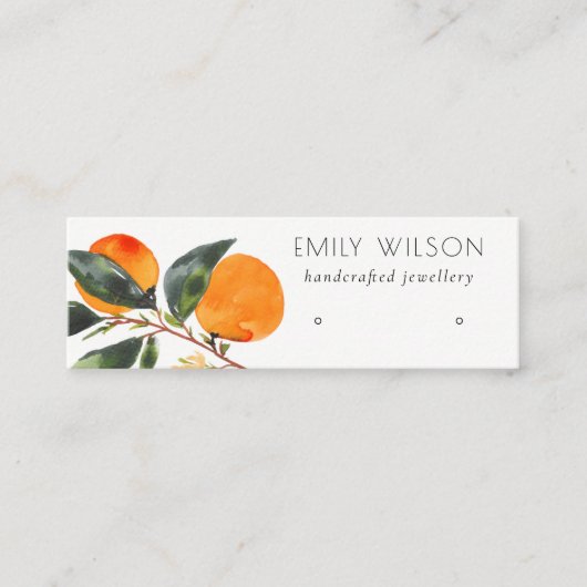 Cute Tropical Boho Mandarin Stud Earring Display Mini Visitekaartje (Voorkant)