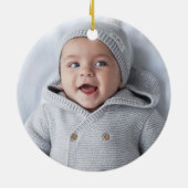 Cute Tropical Dinosaurs Baby Eerste Eerste Kerstke Keramisch Ornament (Achterkant)