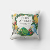 Cute Tropical Exotic baby Parrots Boy Nursery Kussen (Voorkant)