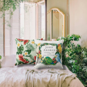 Cute Tropical Exotic baby Parrots Boy Nursery Kussen