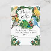 Cute Tropical Exotic baby Parrots Diaper Raffle en Informatiekaartje (Voorkant)