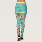 Cute Tropical Fish Swimming Beach Mural Aquarium Leggings (Achterkant)