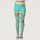 Cute Tropical Fish Swimming Beach Mural Aquarium Leggings (Voorkant)