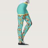 Cute Tropical Fish Swimming Beach Mural Aquarium Leggings (Rechts)
