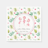 Cute Tropical Flamingo Personalized Baby shower Servet (Voorkant)