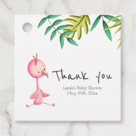 Cute Tropical Flamingo Persoonlijk Dank u Bedankjes Labels