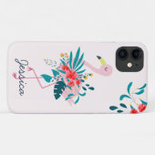 Cute Tropical Floral Flamingo Case-Mate iPhone Case (Achterkant (horizontaal))