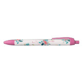Cute Tropical Floral Flamingo patroon Zwarte Inkt Pen (Bovenkant)