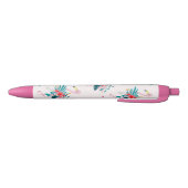 Cute Tropical Floral Flamingo patroon Zwarte Inkt Pen (Bodem)