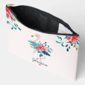 Cute Tropical Floral Flamingo Personalised Etui (Open)